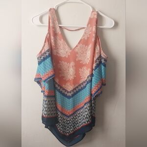 DR2 Batwing/Cold Shoulder Top with Pink and White Accents